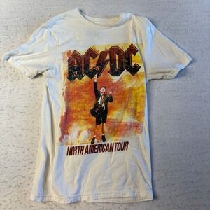 AC/DC Graphic T-Shirt Unisex Small White North American Tour 2022